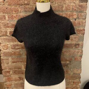 ME+EM - Mock neck brushed cashmere short sleeve sweater - Size 2